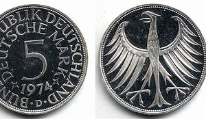 Image result for Deutsche 5 Mark Münze