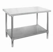 Image result for stainless steel workbench with shelf