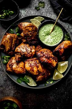 Peruvian Chicken with Green Sauce (Aji Verde)