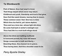 Image result for To Wordsworth by Percy Bysshe Shelley