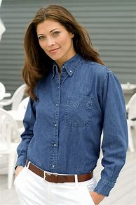 Image result for Ladies Fitted Denim Shirt