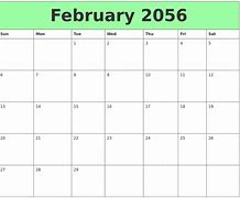 Image result for February 2056 Calendar