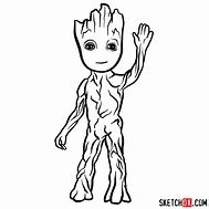 Image result for Baby Groot Line Drawing