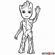 Image result for Baby Groot Drawing Outline