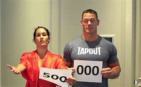 Image result for John Cena and Nikki Bella Celebration 500K