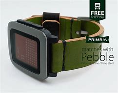 Image result for Pebble Time Steel Leather Strap