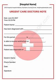 Image result for Urgent Care Doctors Note Template