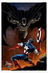 Image result for Batman and Captain America Art