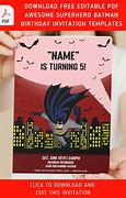 Image result for Free Printable Batman Birthday Invitations
