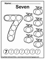 Image result for Number Seven Worksheet Kindergarten