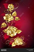 Image result for Red Rose Black Background Gold