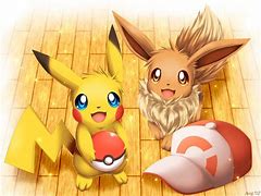 Image result for Pikachu X Eevee Cute