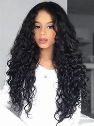 Image result for Long Curly Lace Front Human Hair Wigs
