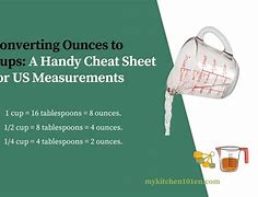 Image result for Fluid Ounces to Cups Conversion Chart