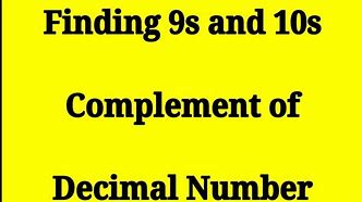 Image result for 10s Complement