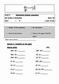 Image result for Grade 4 Math Assessment