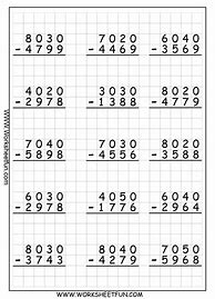 Image result for 6 Digit Subtraction and Add Ion Worksheet