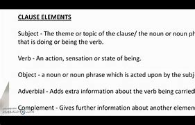 Image result for Clause Elements