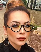 Image result for Half Rim Cat Eye Glasses