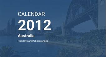Image result for 2012 Calendar Australia