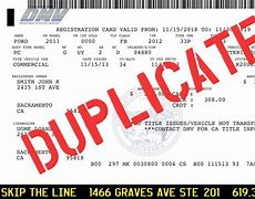 Image result for California DMV Vehicle Registration Card