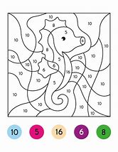 Image result for Color by Number Seahorse