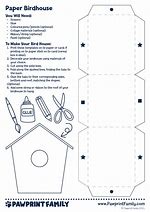 Image result for Paper Bird House Template