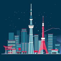 Image result for Tokyo Skyline Art
