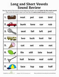 Image result for Long and Short Vowel Words Worksheets