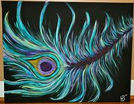 Image result for Peacock Feather Abstract Painting
