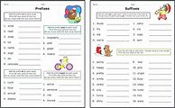 Image result for Prefix and Suffix Matching Worksheet