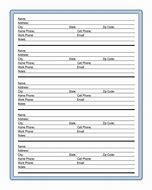 Image result for Printable Address Book Pages with Birthday