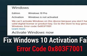 Image result for Activation Error 0X803f7001