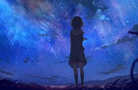 Image result for Anime Girl Night Sky Stars