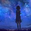Image result for Anime Girl Looking at Sky Night
