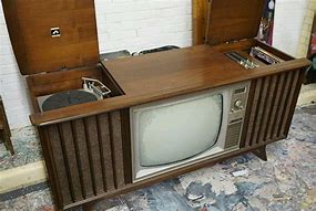 Image result for Console TV with Eight Track Player and Turntable
