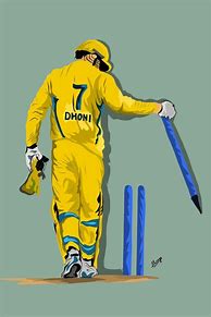 Image result for MS Dhoni Cricket Player Drawing