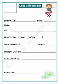 Image result for Day Care Receipts Printable