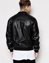 Image result for Faux Leather Bomber Jacket