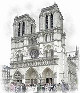 Image result for Notre Dame Sketch Landscape