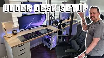 Image result for PC Under Desk Setup
