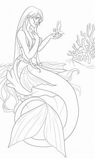 Image result for Princess Line Art Mermaid