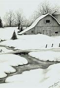 Image result for Pencil Drawings Winter Landscape