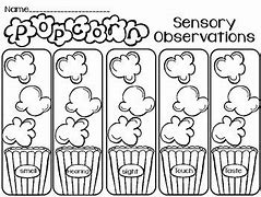 Image result for Popcorn 5 Senses Worksheet