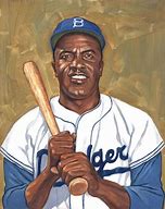 Image result for Jackie Robinson Hitting a Base Ball Cartoon