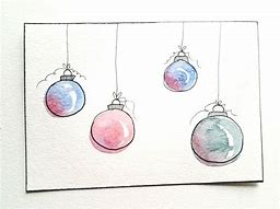 Image result for Watercolor Christmas Ornament Card