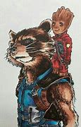 Image result for Rocket and Baby Groot Sketch