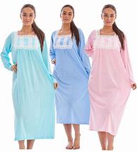 Image result for Women's Long Sleeve Cotton Nightgowns