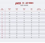 Image result for Boys Size Chart Inches