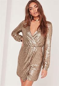 Image result for Girl Gold Wrap Dress